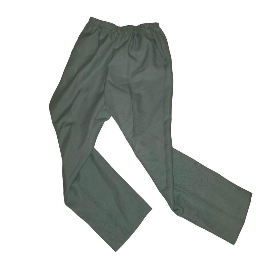 VTG Alfred Dunner Womens Elastic Waist Pull on Straight Pants Green Polyester 12